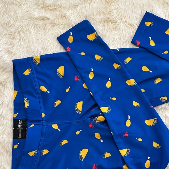 Tipsy Elves Festive Friendsgiving Sweater & Leggings - Blue, Red, Yellow - Picture 9 of 10